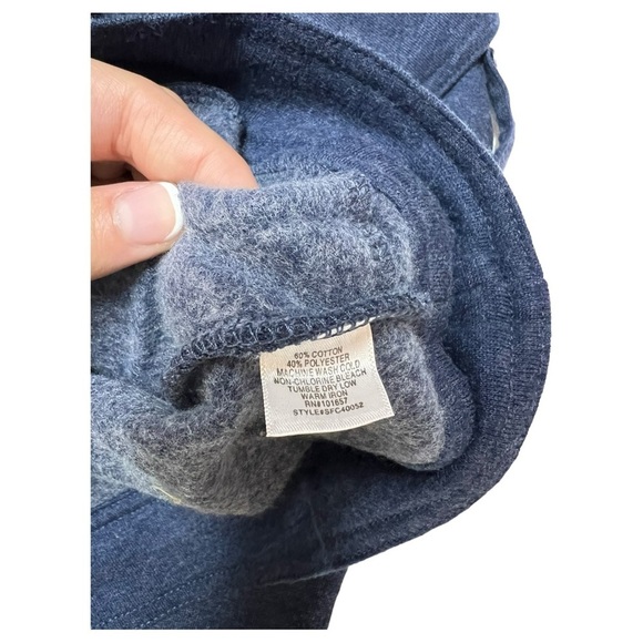 Tresics Double Breasted Button Up Sweatshirt Pointed Collar Long Sleeve Blue L - Picture 9 of 11